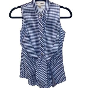 Sara Campbell Blue Checkered Button Down Shirt